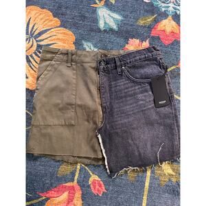 NWT Hudson Asymmetrical Denim Frayed Skirt Size 31